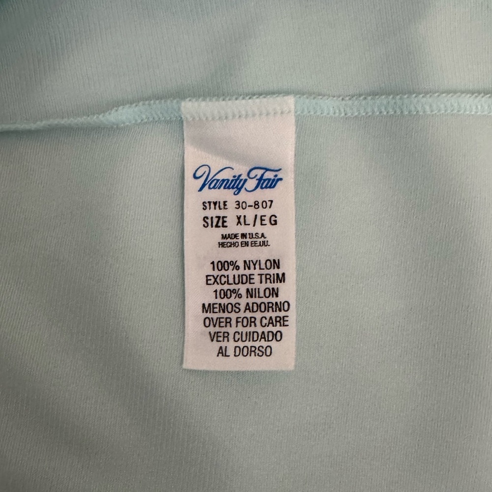 Vanity Fair Vintage Light Blue V-Neck Nightgown Size XL - Picture 5 of 6